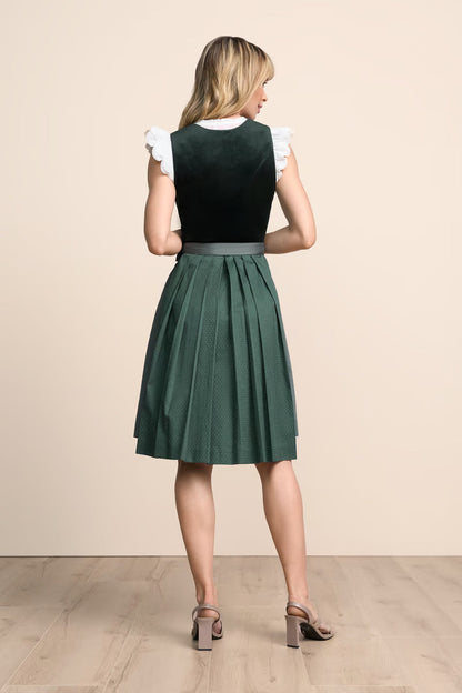 Kruger Midi Dirndl 2pcs. 60cm "Avelyn" green (size 36,38,48)