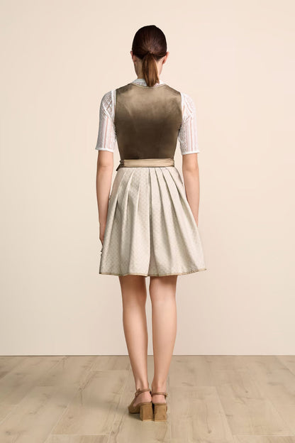 Kruger Thaline Long Dirndl, Beige — 70cm 2pc Set