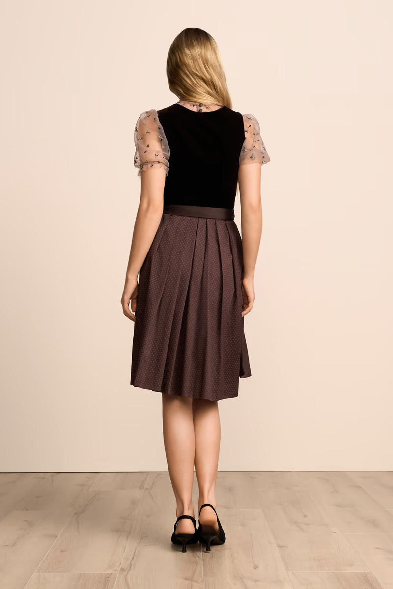 Kruger Delvara Midi Dirndl, Brown — 60cm 2pc Set