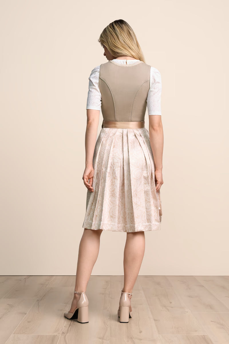 Kruger Midi Dirndl 2pc 60cm "Vivianna" brown (40)