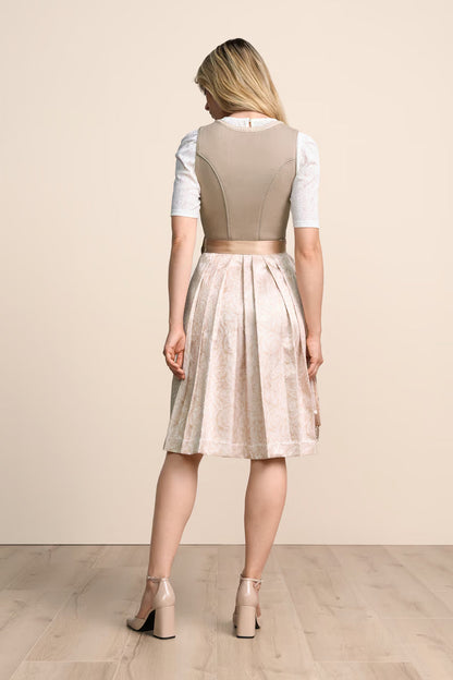 Kruger Midi Dirndl 2pc 60cm "Vivianna" brown (40)