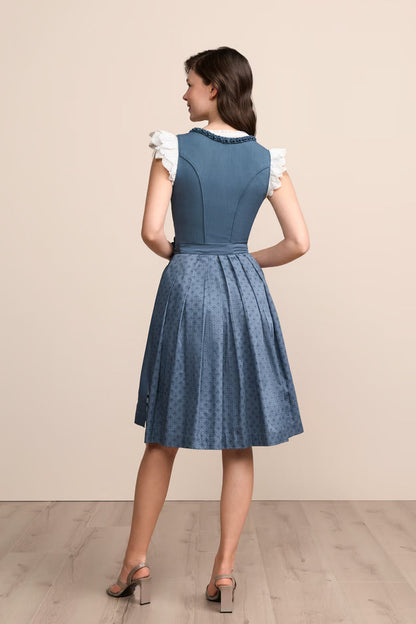 Kruger Midi Dirndl 2pc 60cm "Jocelyn" blue (34,44)