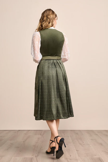 Kruger Long Dirndl 2pcs. 70cm "Livie" olive (36)