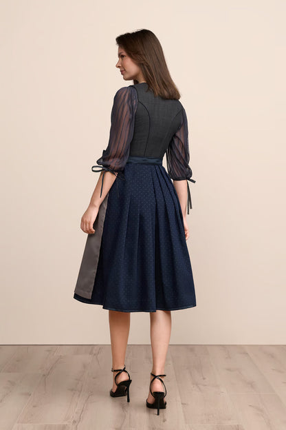 Kruger Long Dirndl 2pc 70cm "Marin" blue