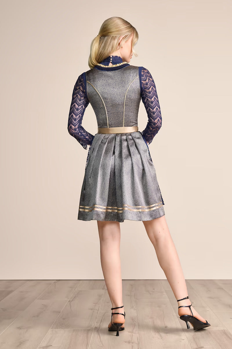 Kruger Midi Dirndl 2pcs. 60cm "Effi" blue (low stock)