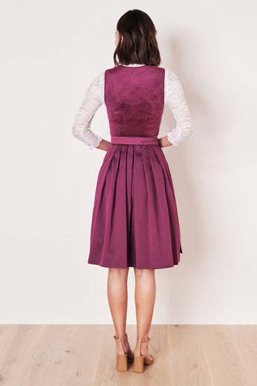 Kruger Midi Dirndl 2pcs. 60cm "Alisha" berry