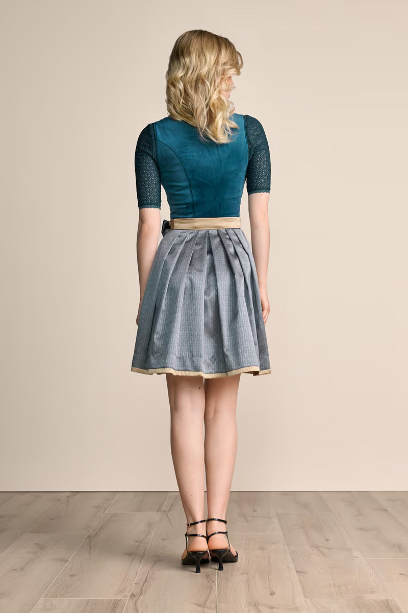 Kruger Mini Dirndl 2pcs. 50cm "Dena" turquoise