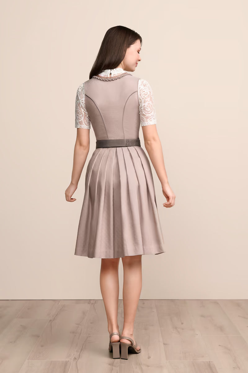 Kruger Midi Dirndl 2pcs. 60cm "Mariselle" brown