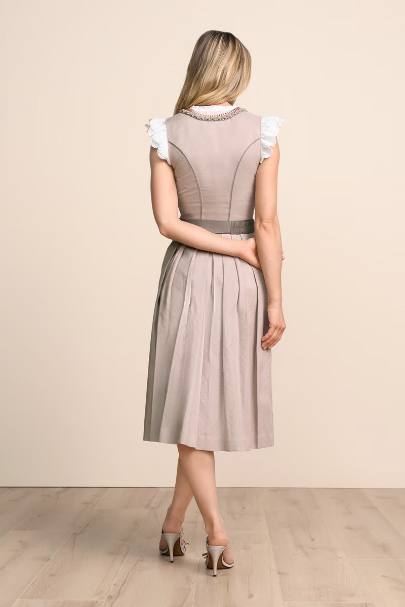 Kruger Midi Dirndl 2pcs. 60cm "Mariselle" brown