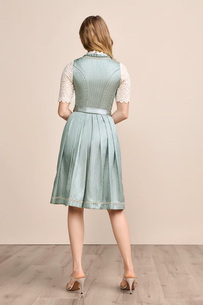 Kruger Midi Dirndl 2pcs. 60cm "Lilinoe" turquoise (34,42)