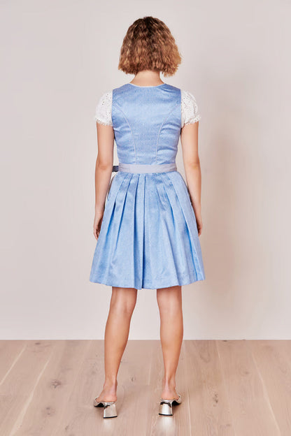 Kruger Midi Dirndl 2pcs. 50cm "Shania" blue (size 30)