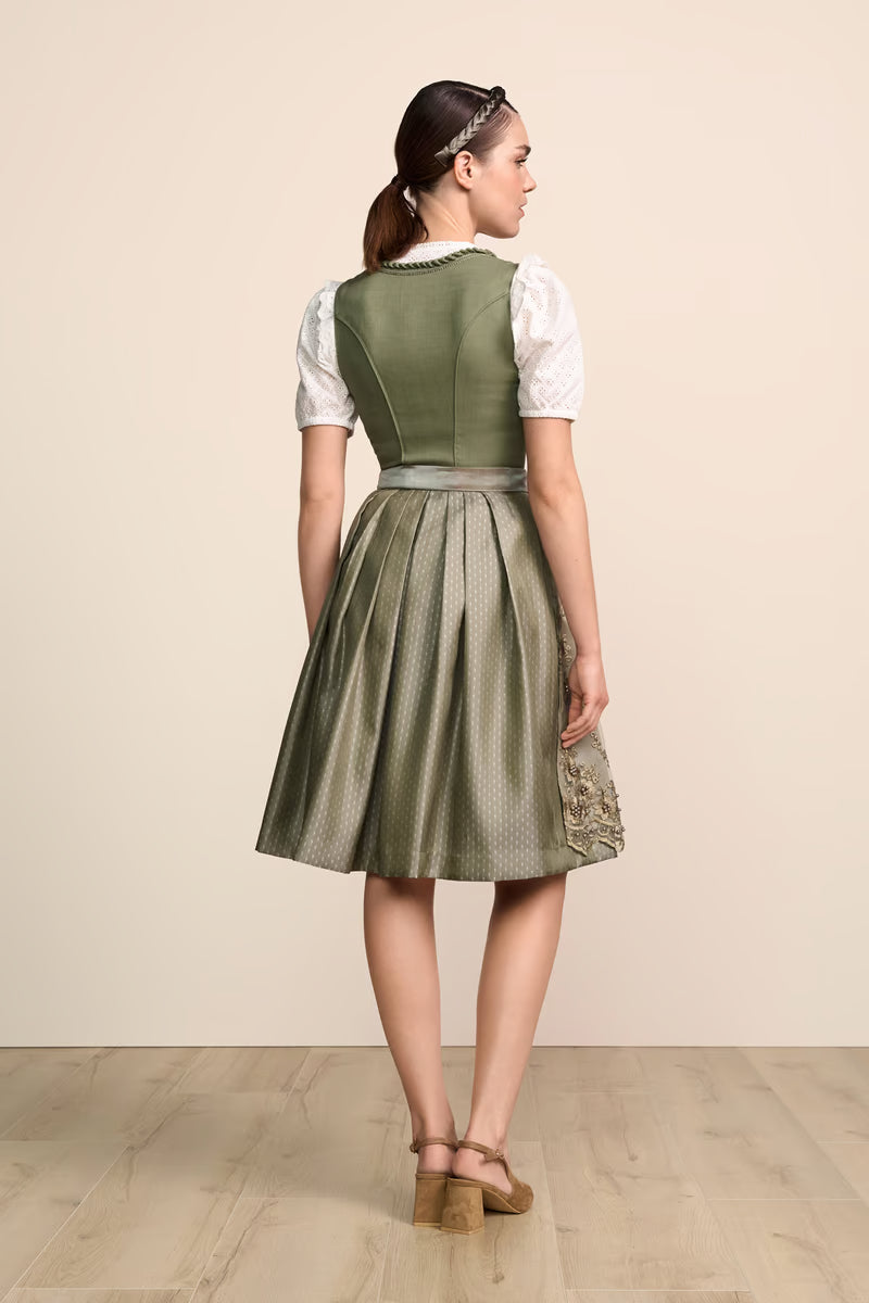 Kruger Malana Midi Dirndl, Green — 60cm 2pc Set