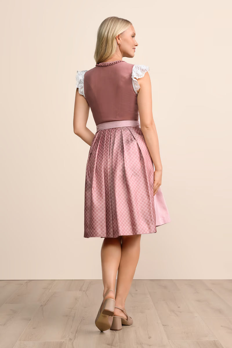 Kruger Midi Dirndl 2pcs. 60cm "Chleophea" pink