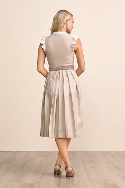 Kruger Long Dirndl 2pcs. 70cm "Evi" beige