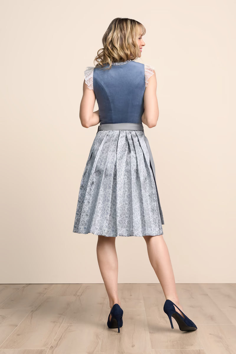 Kruger Midi Dirndl 2pcs. 60cm "Shirley" blue