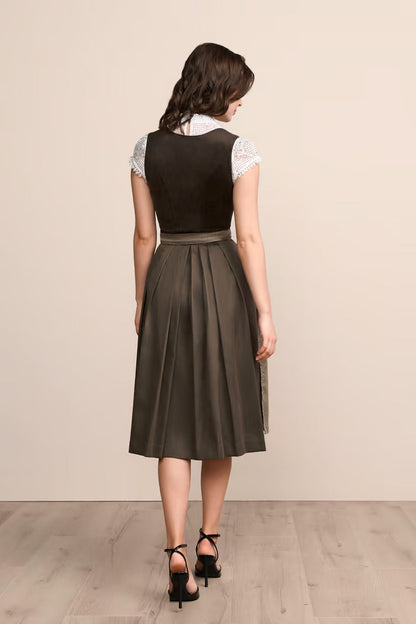 (new) Kruger Long Dirndl 2pcs. 70cm "Cari" brown