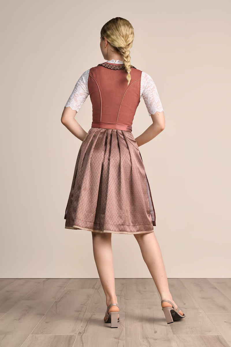 Kruger Midi Dirndl 2pcs. 60cm "Marielle" red