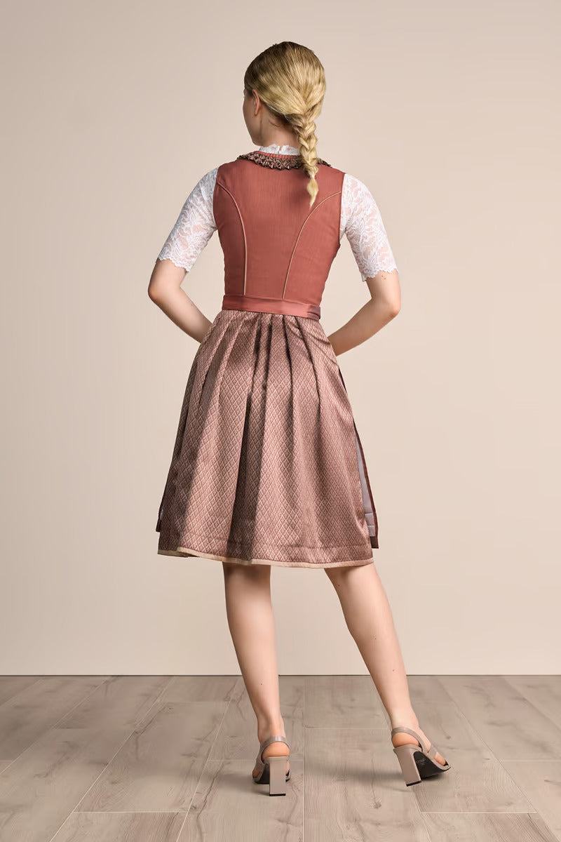 Kruger Midi Dirndl 2pcs. 60cm "Marielle" red (34,36,40,46)