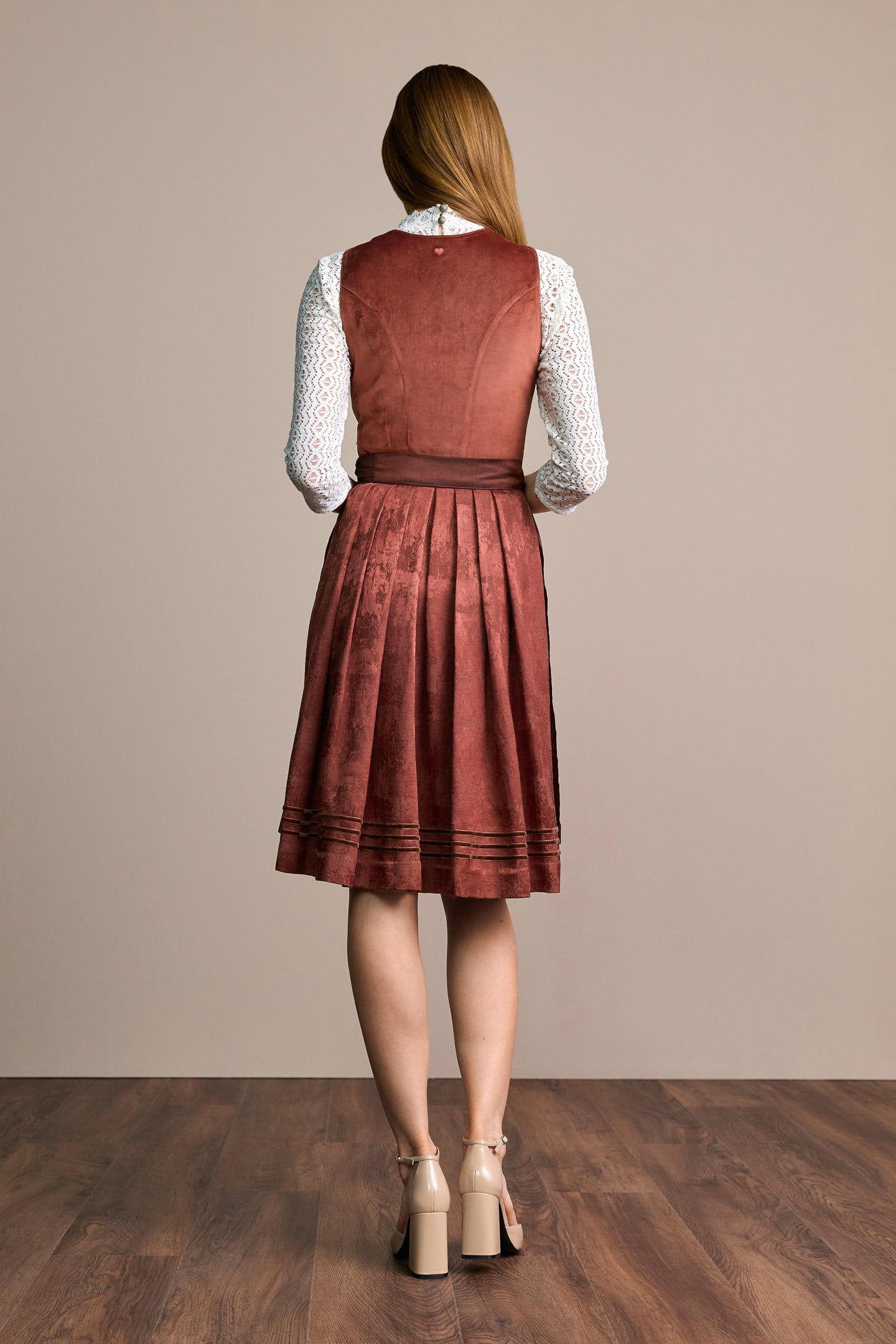Julia Trentini Milla Midi Dirndl, Red — 60cm