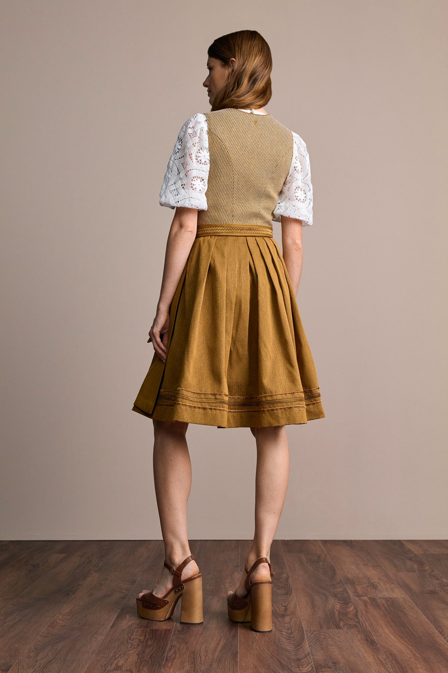 Julia Trentini Janine Midi Dirndl, Yellow — 60cm