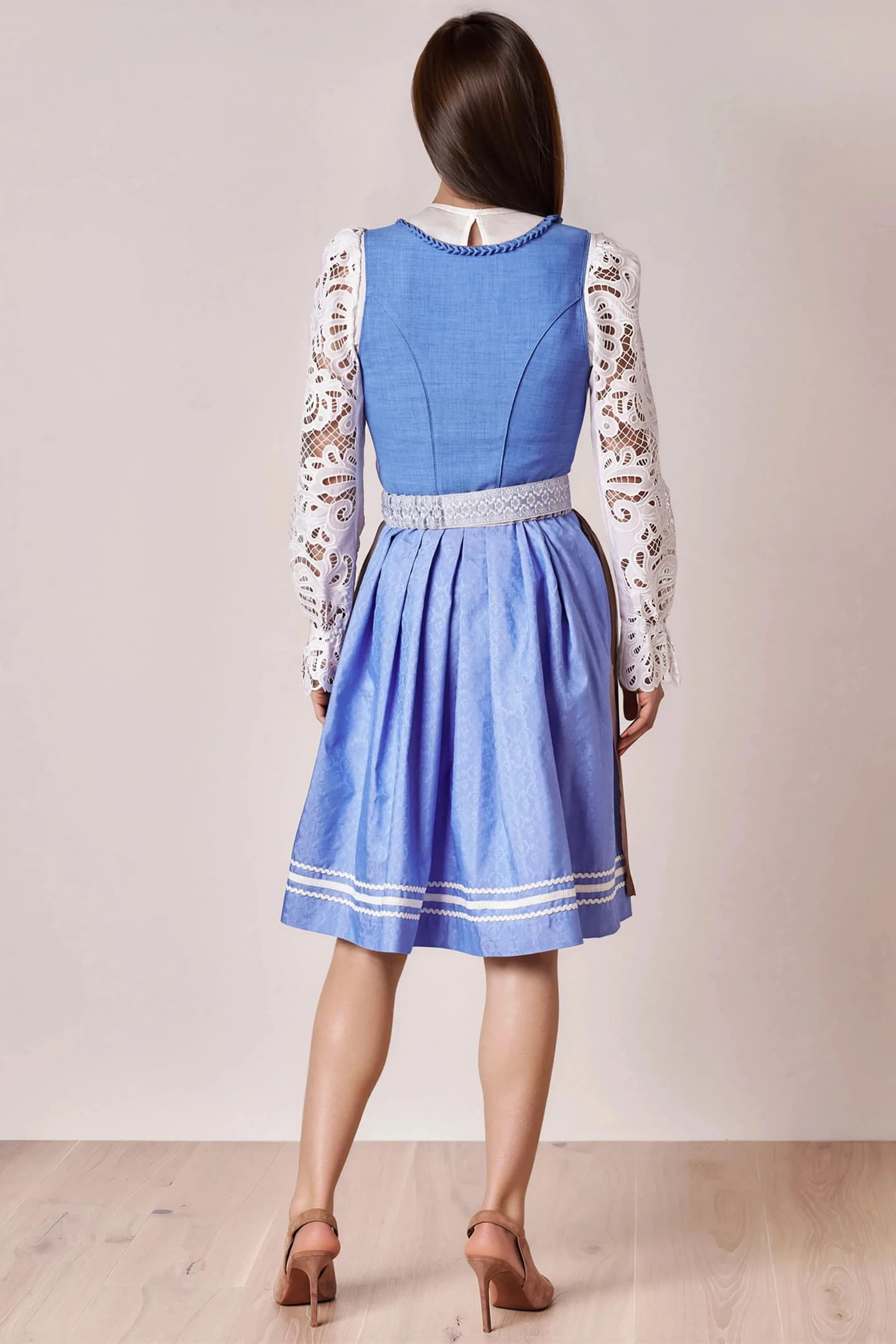 Julia Trentini Delia Midi Dirndl, Blue — 60cm