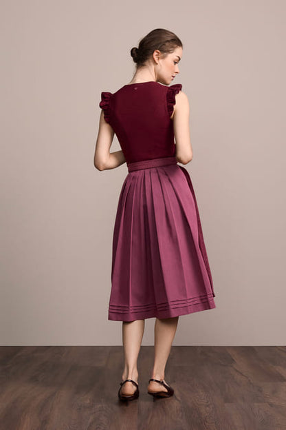 Julia Trentini Madlen Dirndl, Red — 70cm Long