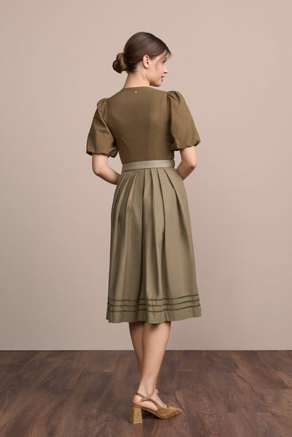 Julia Trentini Mathildea Dirndl, Olive — 70cm Long