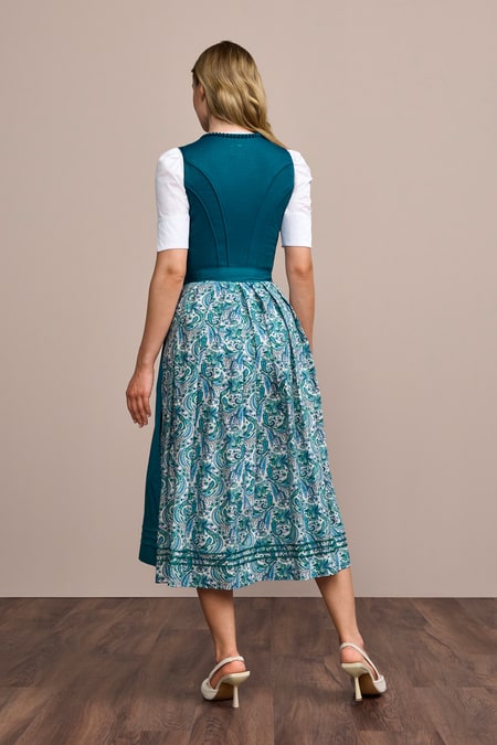 Julia Trentini Donna Dirndl, Turquoise — 80cm Maxi