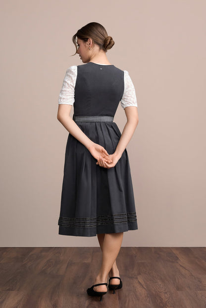 Julia Trentini Anselma Dirndl, Grey — 70cm Long