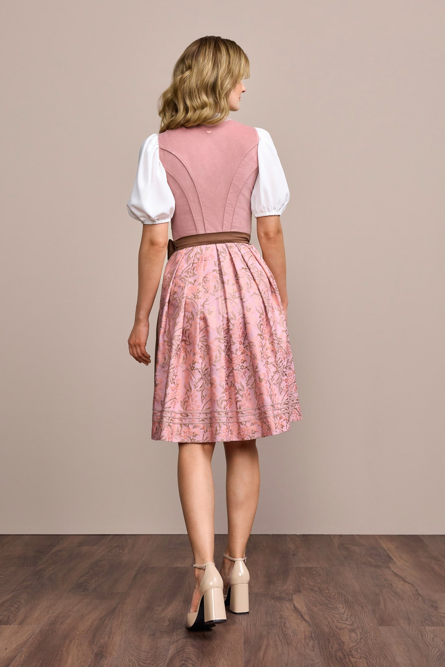Julia Trentini Cami Midi Dirndl, Rose — 60cm