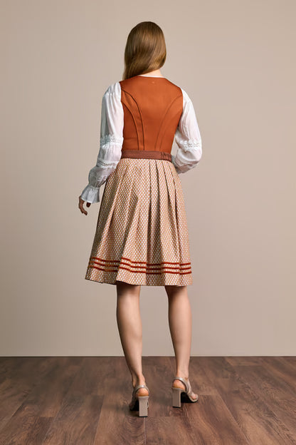 Julia Trentini Freda Midi Dirndl, Orange — 60cm