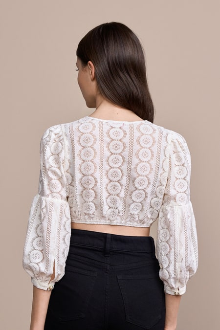 Julia Trentini Lori Dirndl Blouse, Ecru