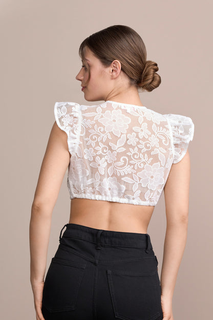 Julia Trentini Lenea dirndl blouse in ecru