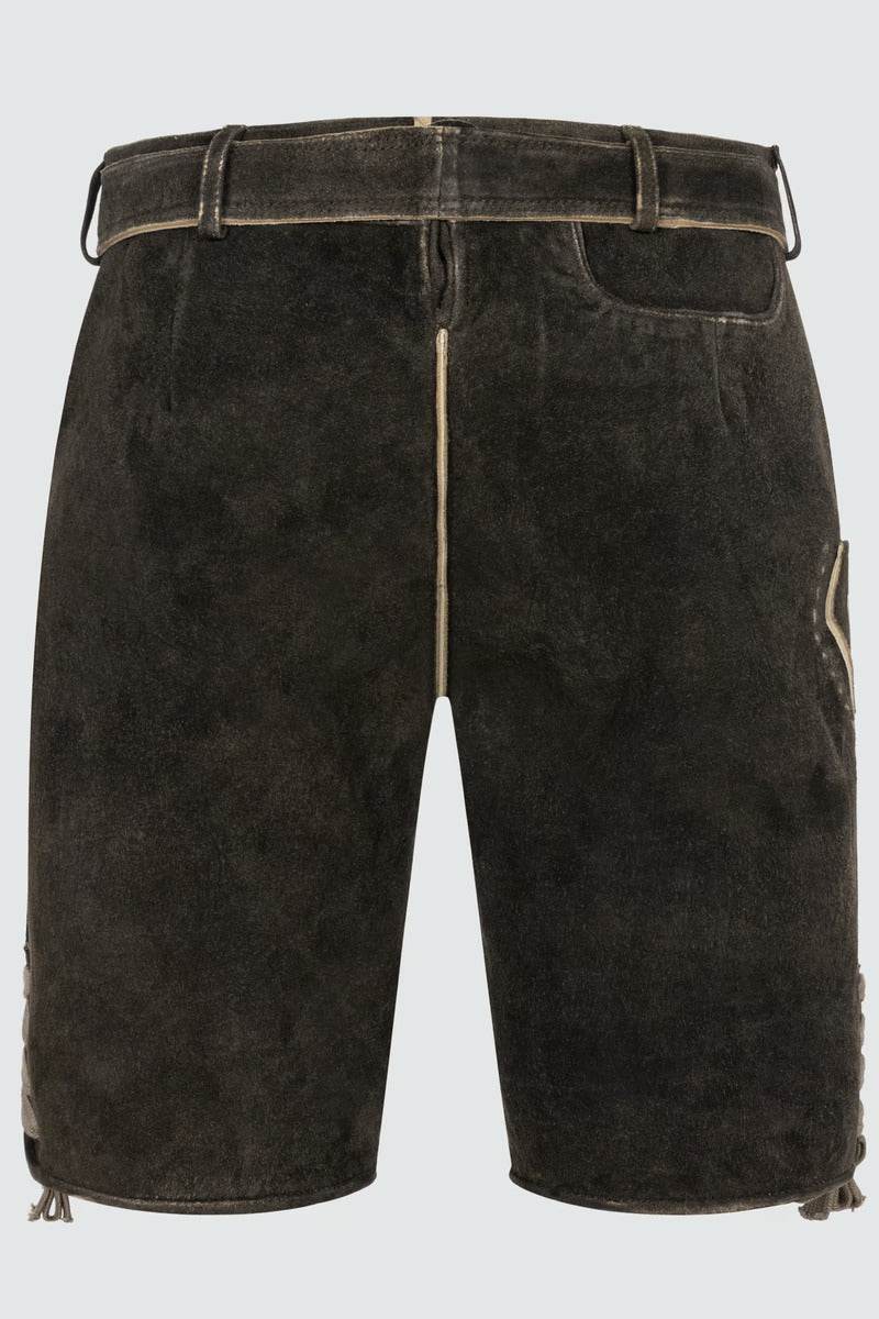 Kruger Men's Lederhosen "Calle" (brown) with Belt (50)