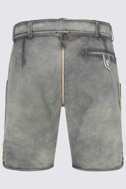 Kruger Men's Lederhosen "Charlie" with belt (gray w/green)