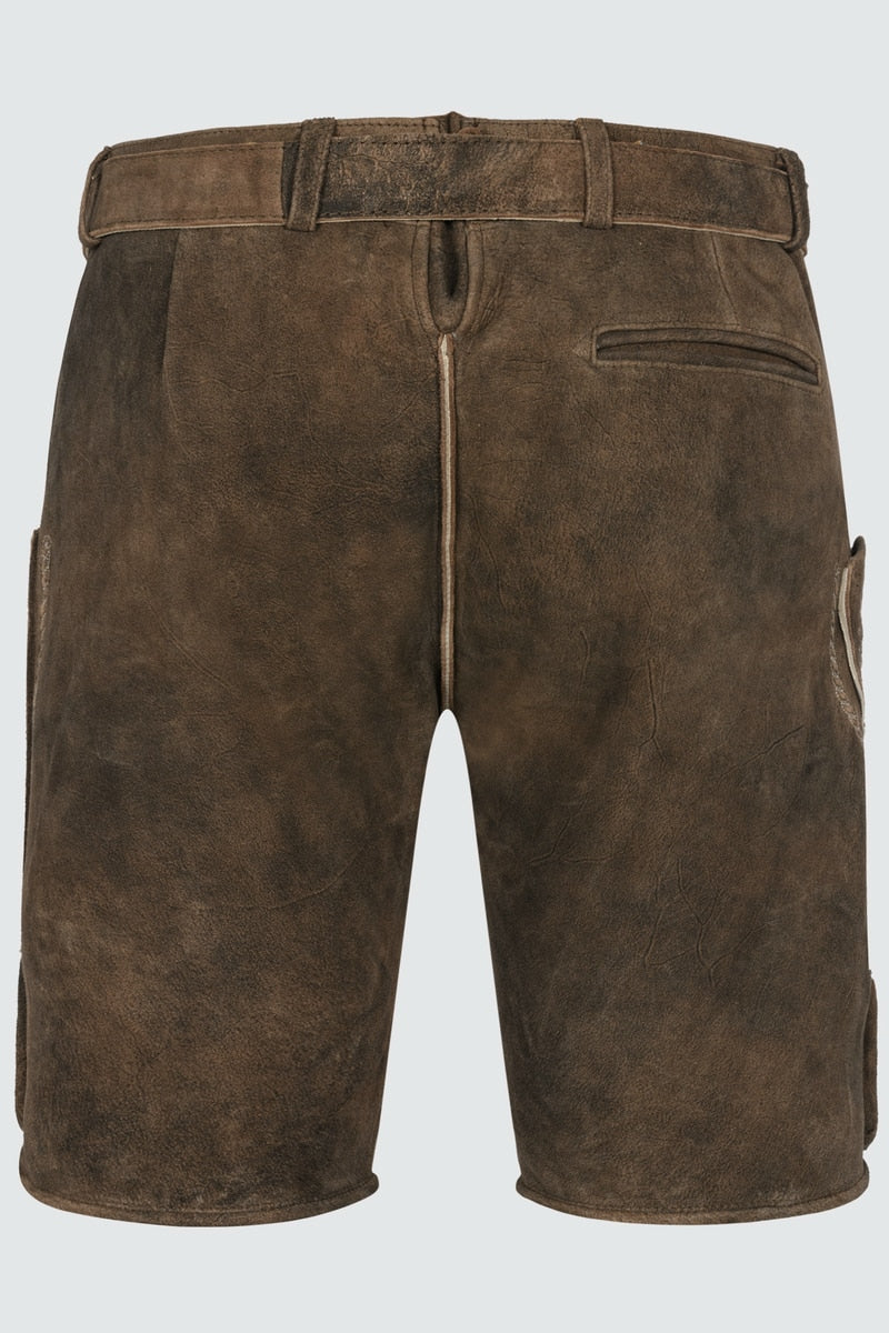Lederhose Quan mit Gürtel