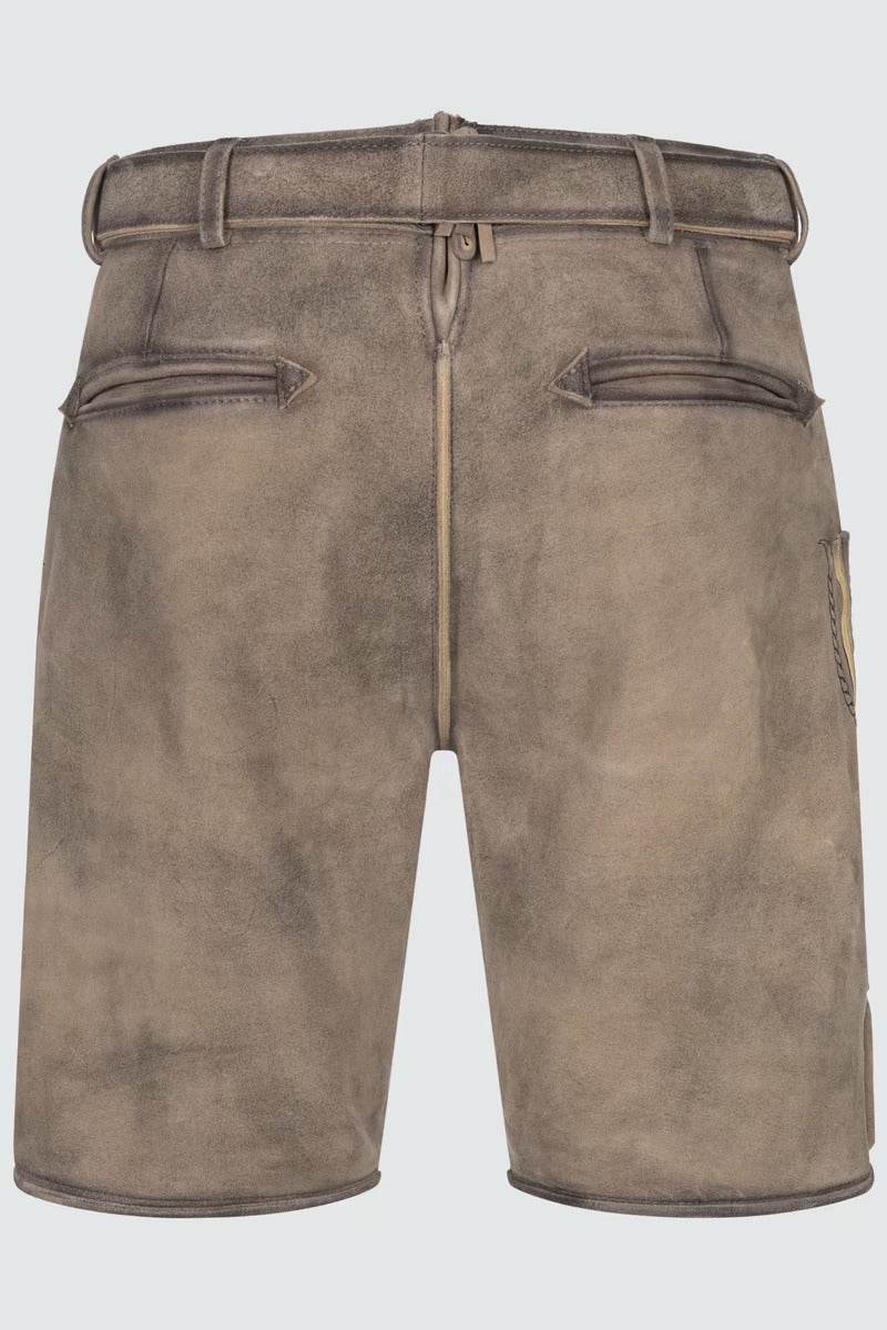Kruger Men's Lederhosen "Brandon" (light brown) with Belt (56)
