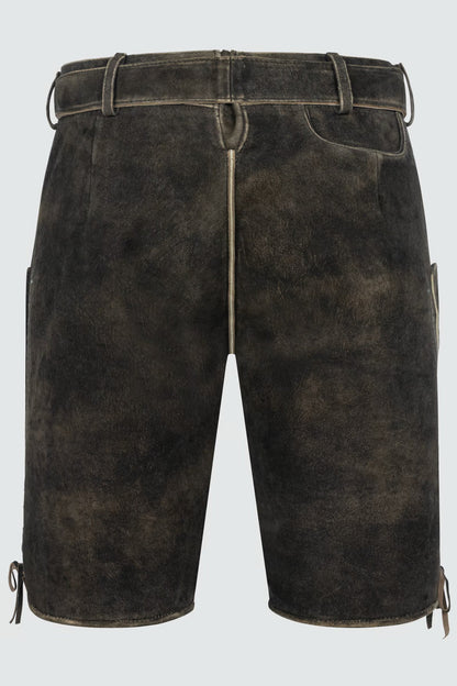 Kruger Men's Lederhosen "Gideon" with belt (dark brown) size 46,52
