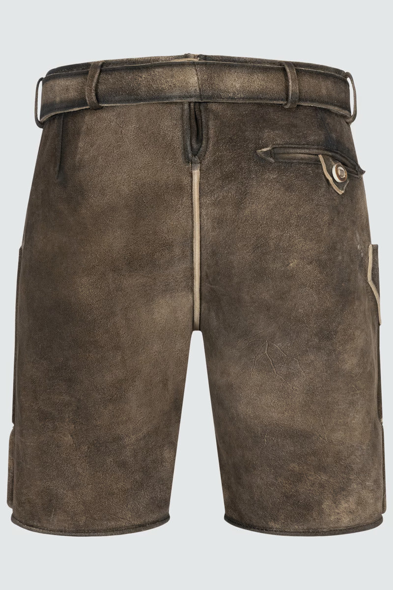 Kruger Men's Lederhosen "Wanja" brown with Belt (52,54,58)