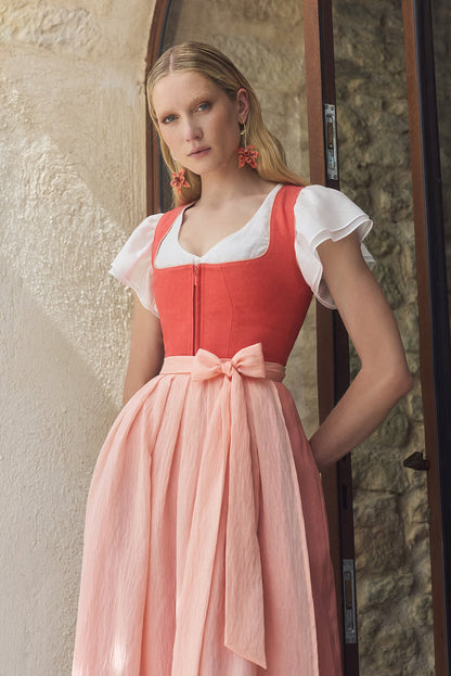 Kruger Sylphira Long Dirndl, Pink — 70cm 2pc Set