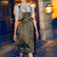 Kruger Midi Dirndl 2pcs. 60cm "Ester" olive