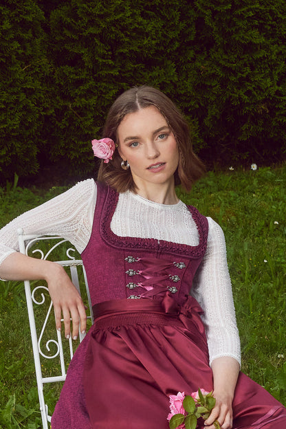 Kruger Thialda Midi Dirndl, Red — 60cm 2pc Set