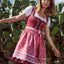 Kruger Midi Dirndl 2pcs. 60cm "Ulrika" red