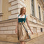 Kruger Midi Dirndl 2pcs. 60cm "Dena" turquoise