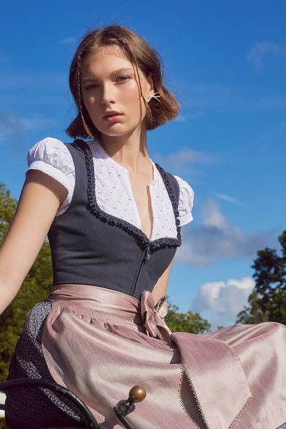 Kruger Midi Dirndl 2pcs. 60cm "Jalisa" gray