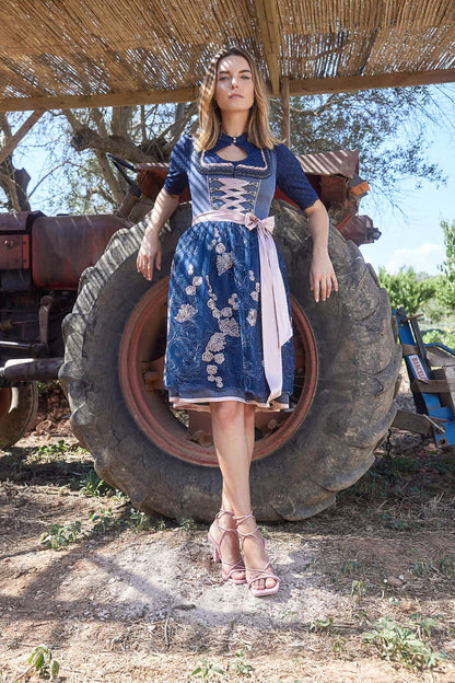 Kruger Tracy Midi Dirndl, Blue — 60cm 2pc Set