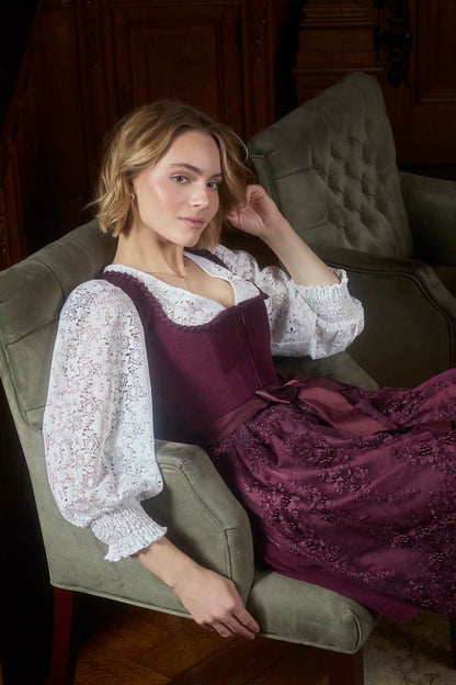 Kruger Midi Dirndl 2pc 60cm "Betty" red