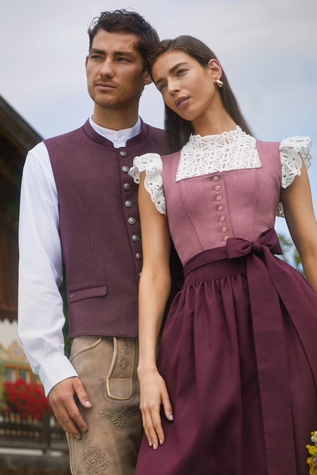 Julia Trentini Long Dirndl Jill, Red — 70cm – Simply German USA