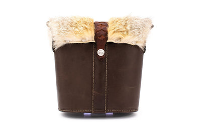 Small bag "Opera glasses" in brown with fox fur