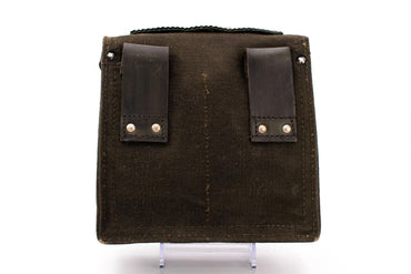 Vintage French Radio Operator Style Shoulder Purse with Traditional "Deer" Embroidery